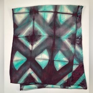 Hand Dyed Silk Scarf * Hand Rolled Border